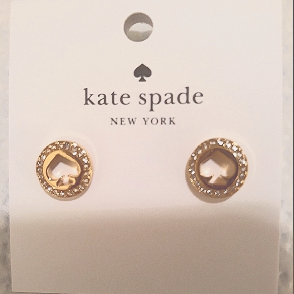 Kate Spade Halo Stud Earrings - Spot the Spade in Gold NEW - Picture 3 of 7
